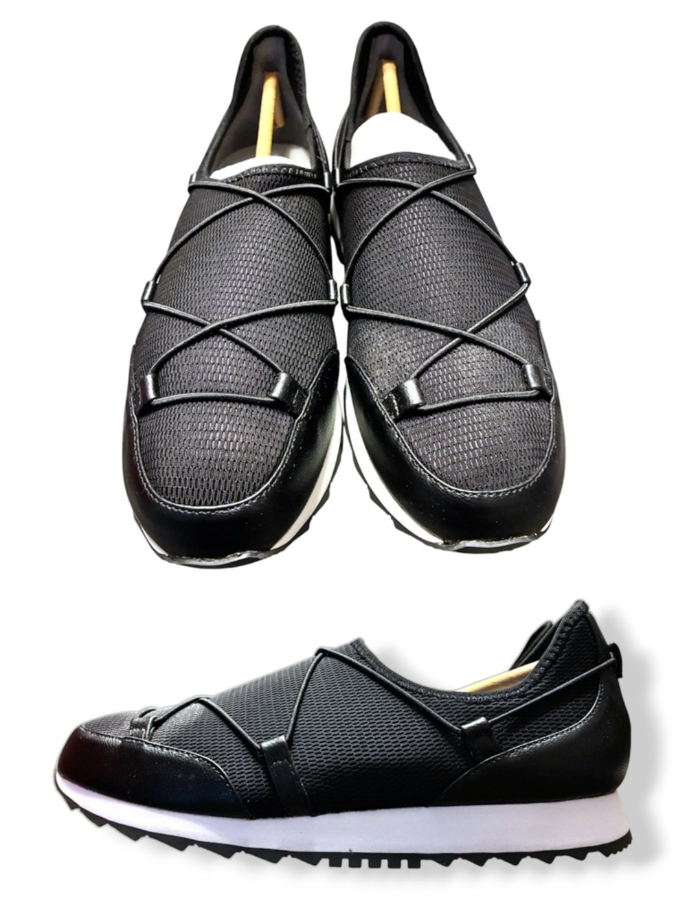 ✨ Aerosoles Flashy Slip-On Sneakers Black Mesh Comfort Shoes Women’s 7.5 NIB